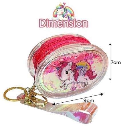  Glitter Unicorn Zipper Pouch keyring (2 pcs) 