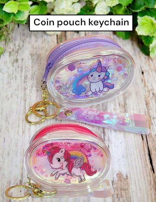  Glitter Unicorn Zipper Pouch keyring (2 pcs) 