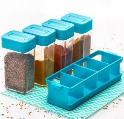Creative 4Pcs Spice Rack +Container 